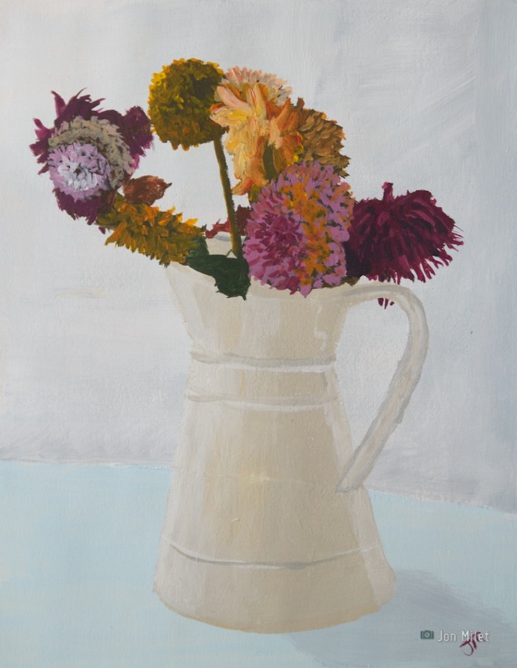 End of the Dahlias, Acrylic on Paper, 2010